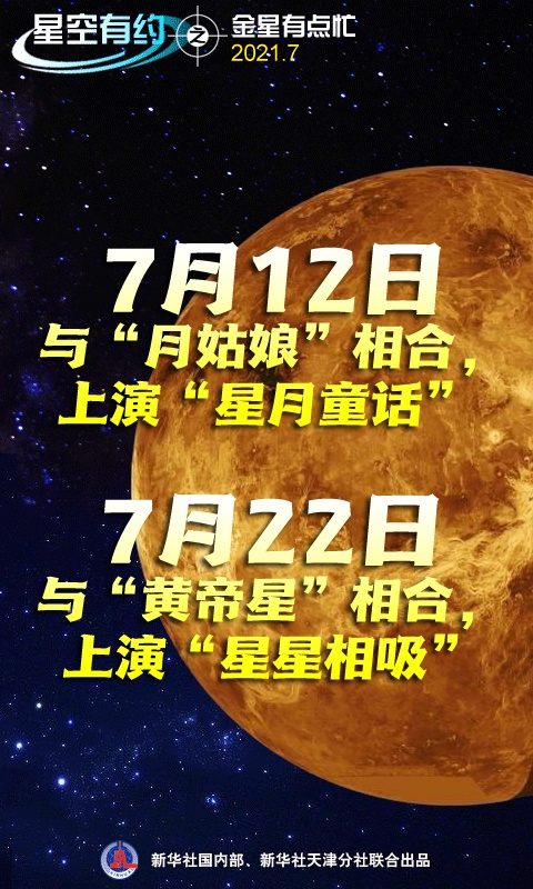 金星有点忙：12日演绎“星月童话” 22日上演“星星相吸”