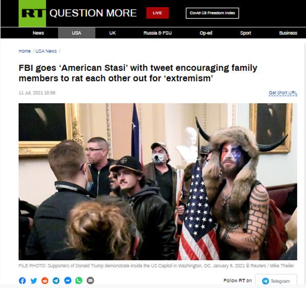 细思恐极！FBI发文：鼓励美国民众揭发家庭成员"暴力极端主义"迹象_新浪科技_新浪网 - Vimarsana News