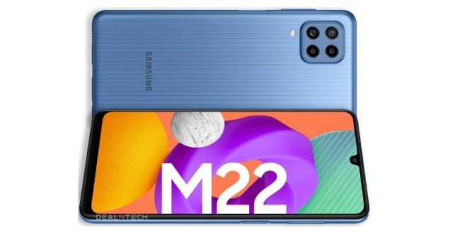 外媒曝光Galaxy M22新机规格与渲染图 可选黑白蓝三色