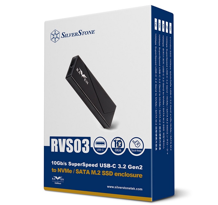 银欣推出Raven RVS03移动硬盘盒 支持M.2 NVMe与SATA SSD