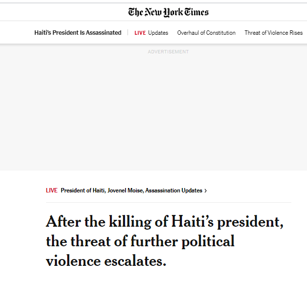外媒：海地总统遇袭当晚首都到处可听见枪声，目前总理已接管国家