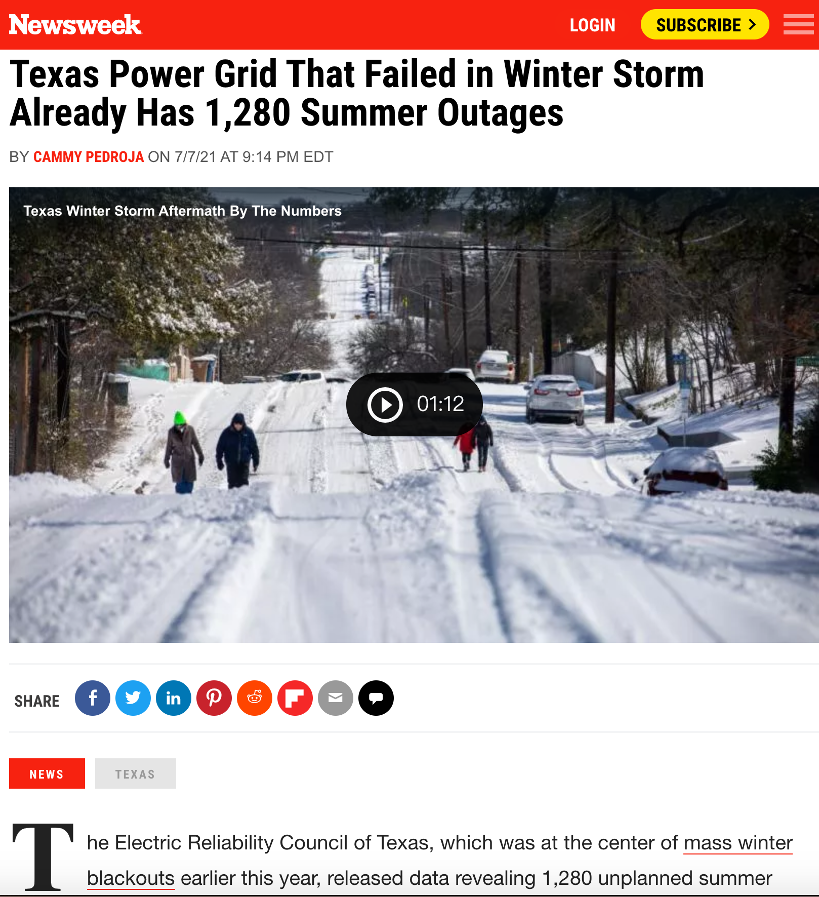 美国得州电网入夏已停电近1300次