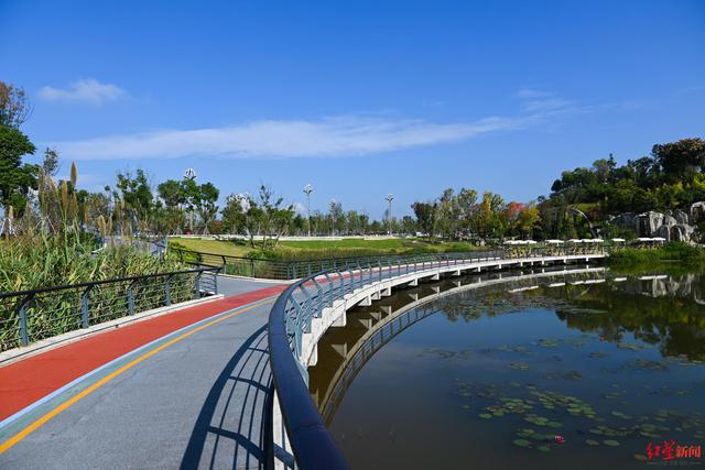 运动成都的2022年第一天沿着绿道奔跑