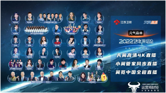 中国电信多平台直播2022江苏卫视跨年演唱会 4K超高清直播技术强势助阵