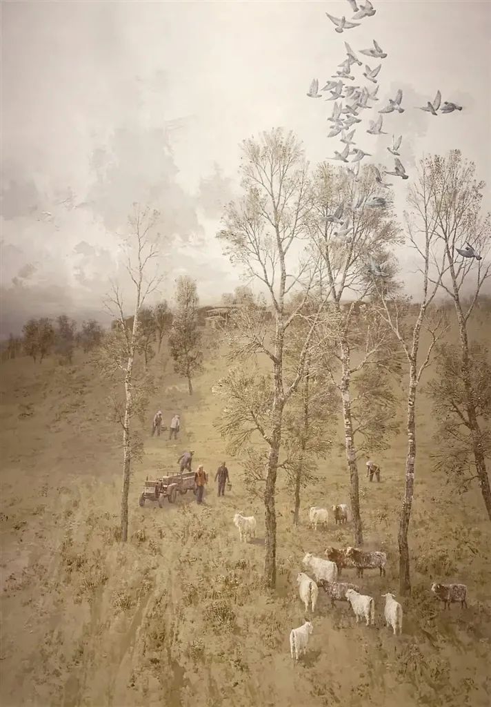 《惊蛰初物》 程林新 油画 160cm×196cm 全国美展展出作品