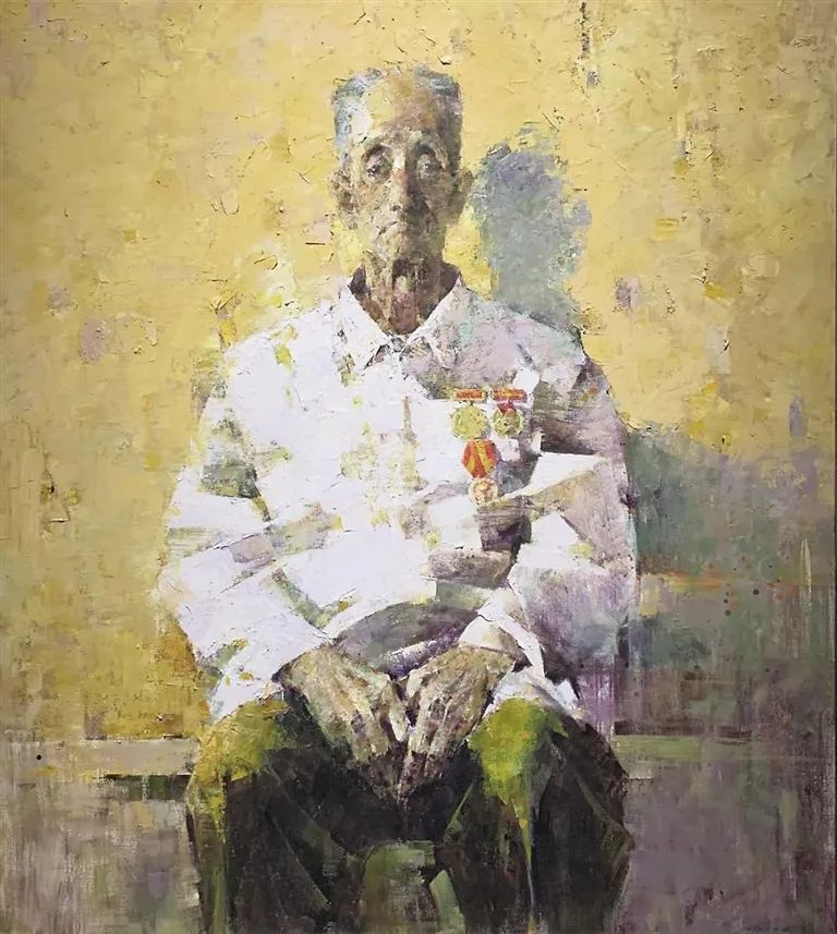 《老军垦》 王铁 油画 160cm×180cm 全国美展展出作品,新疆美术馆