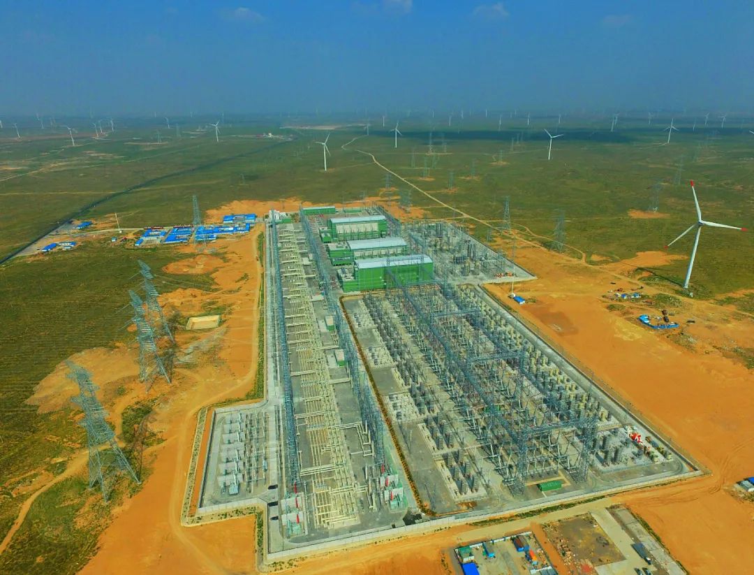 航拍灵州-绍兴±800千伏特高压直流输电工程灵州换流站.