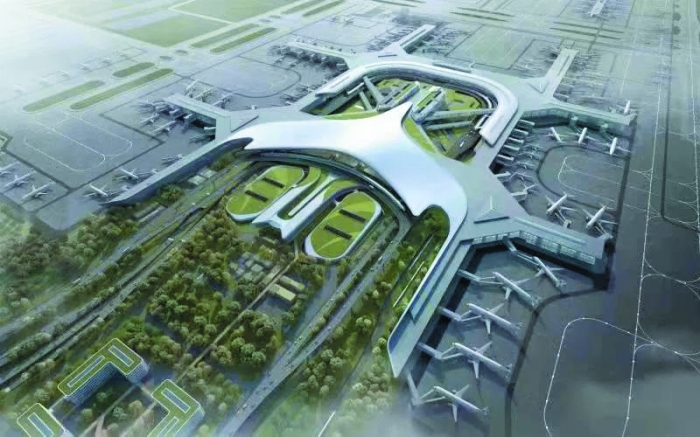 　　上海浦东国际机场四期扩建工程效果图