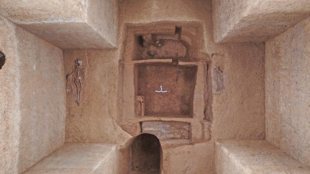 邵家棚遗址"中"字形大墓的墓室.(图片由安阳市文物考古研究所提供)