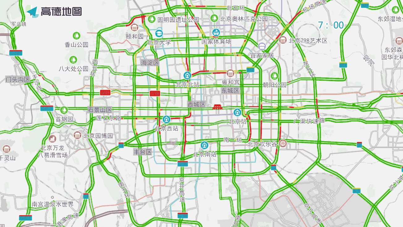 北京周末通往各滑雪场的高速路车流继续增加