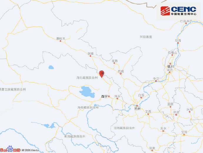 青海海北州门源县发生6.9级地震 震源深度10千米