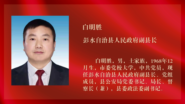 彭玉萍当选彭水县人大常委会主任陈清松当选县长