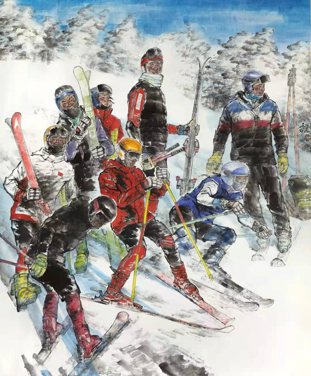 快来看黑龙江省70余幅冰雪题材书画作品冬奥气氛拉满