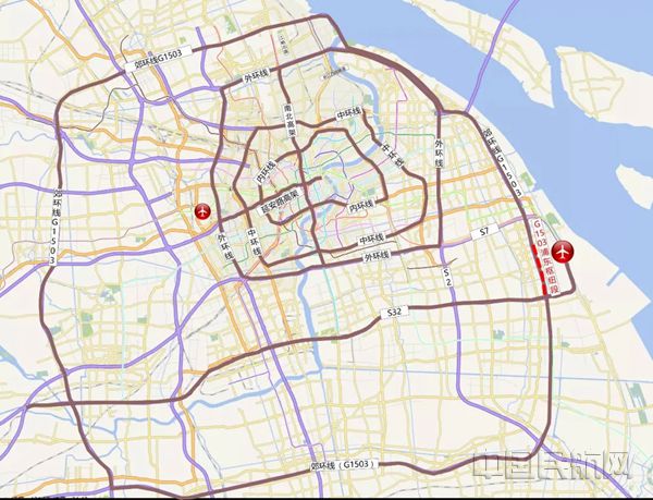 道路在上海城市快速路網中的位置(本文圖片來源於上海市浦東新區