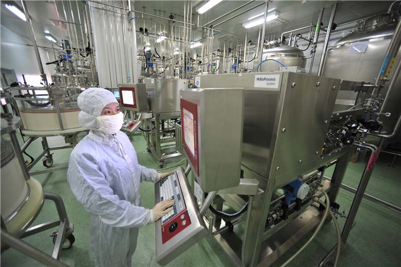 华北制药金坦公司生物药生产车间.