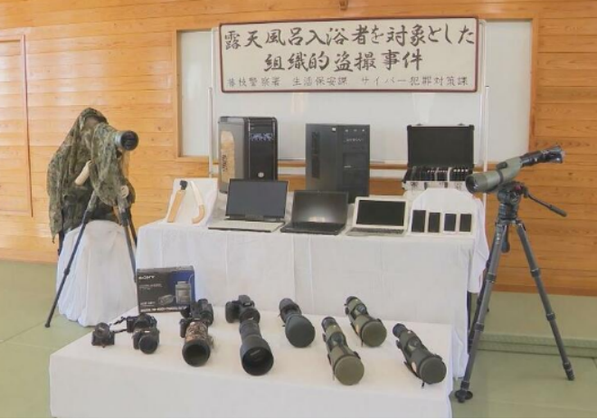 日本警方还公开涉事偷拍团伙使用的设备