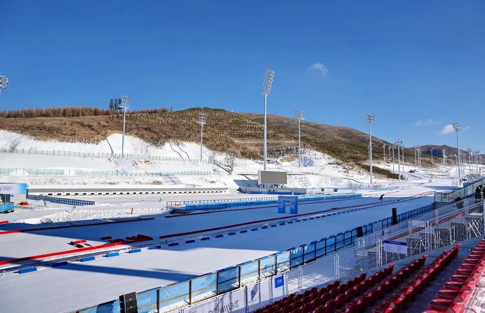 2021年12月31日拍摄的国家冬季两项中心赛道。新华社记者 牟宇 摄