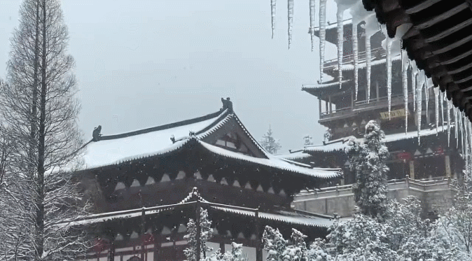 ▲杭州径山寺雪景。杭州市佛教协会供图