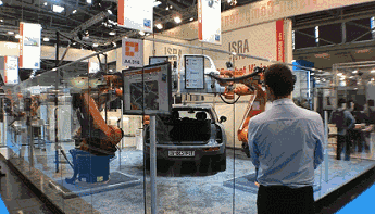 德国机器人展上的智能机械手