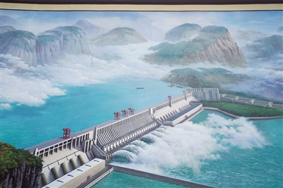 &nbsp;图为画卷局部,展示三峡大坝场景.