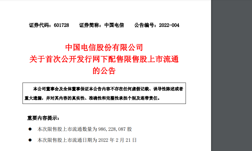 “中国电信、中国移动发布公告！涉及这些重要信息......