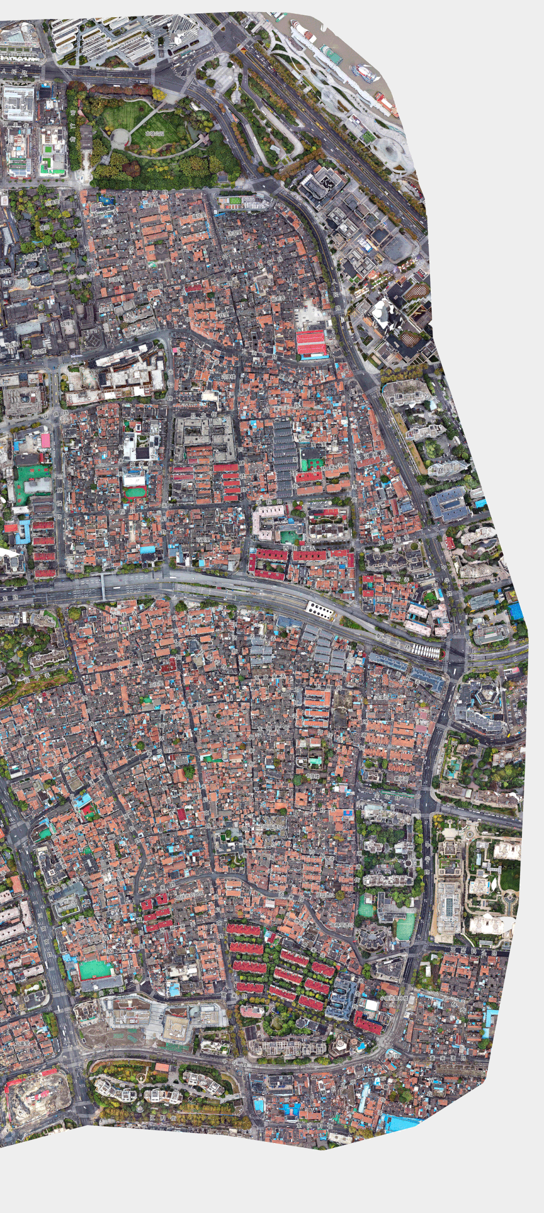 上海老城厢历史文化风貌区正射影像，2020