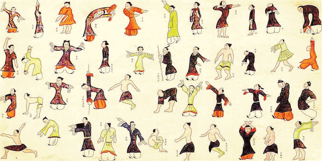 马王堆出土的《导引图》(摹本)(图9)