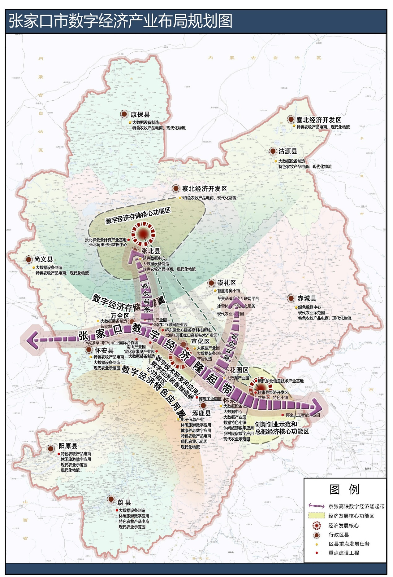 张家口市数字经济产业布局规划图 来源张家口市政府网