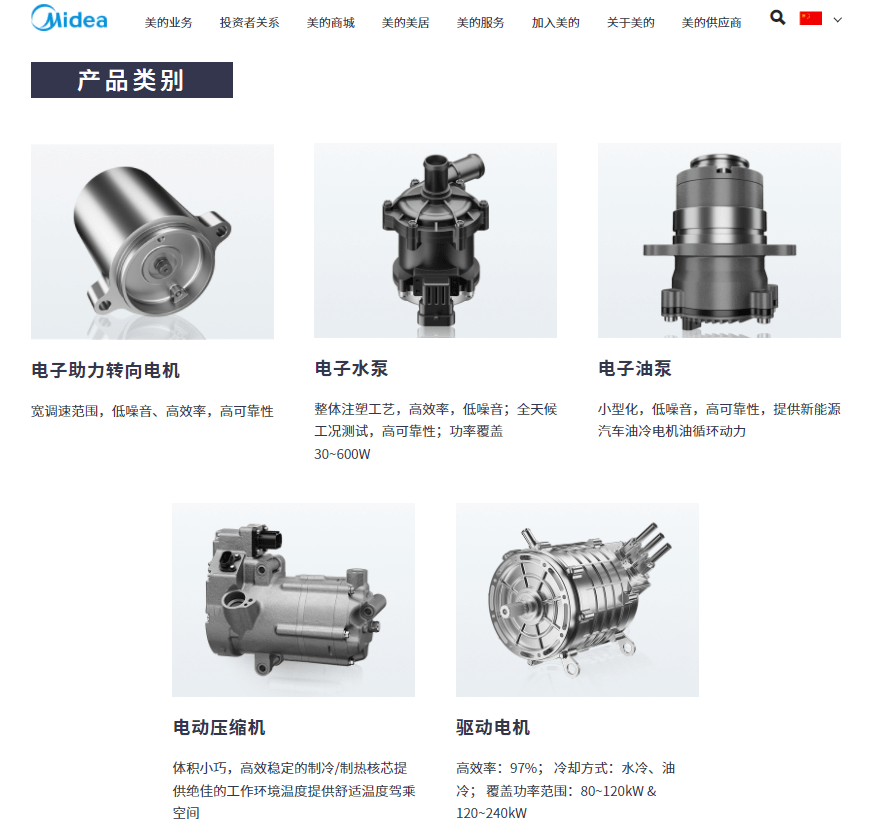 （截图来源：美的集团公司官网）