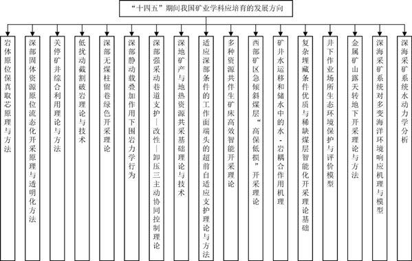 图5 “十四五”期间我国矿业学科应培育的发展方向