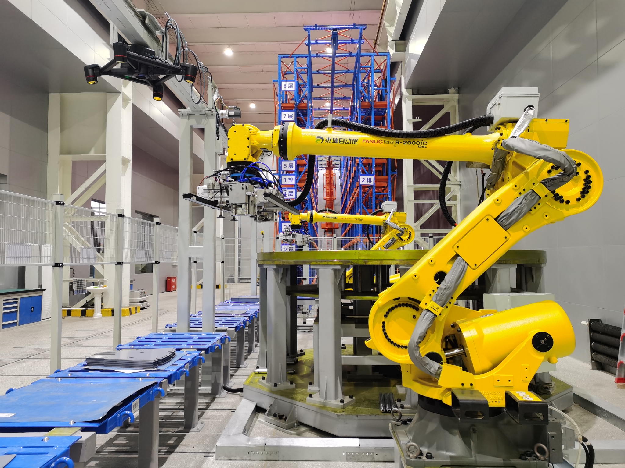 电机公司智能叠片车间机器人自动叠片生产线