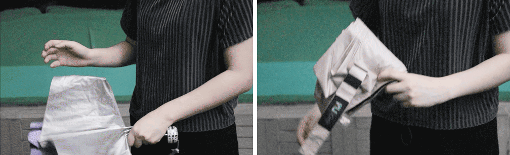 ▲左为普通雨伞，右为kobold伞