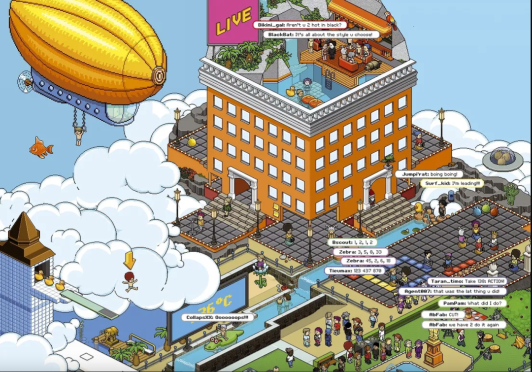 Habbo是另一个虚拟社交空间,自 2000 年以来一直在运行