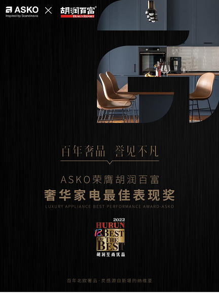 ASKO 荣获胡润百富至尚优品——奢华家电最佳表现奖