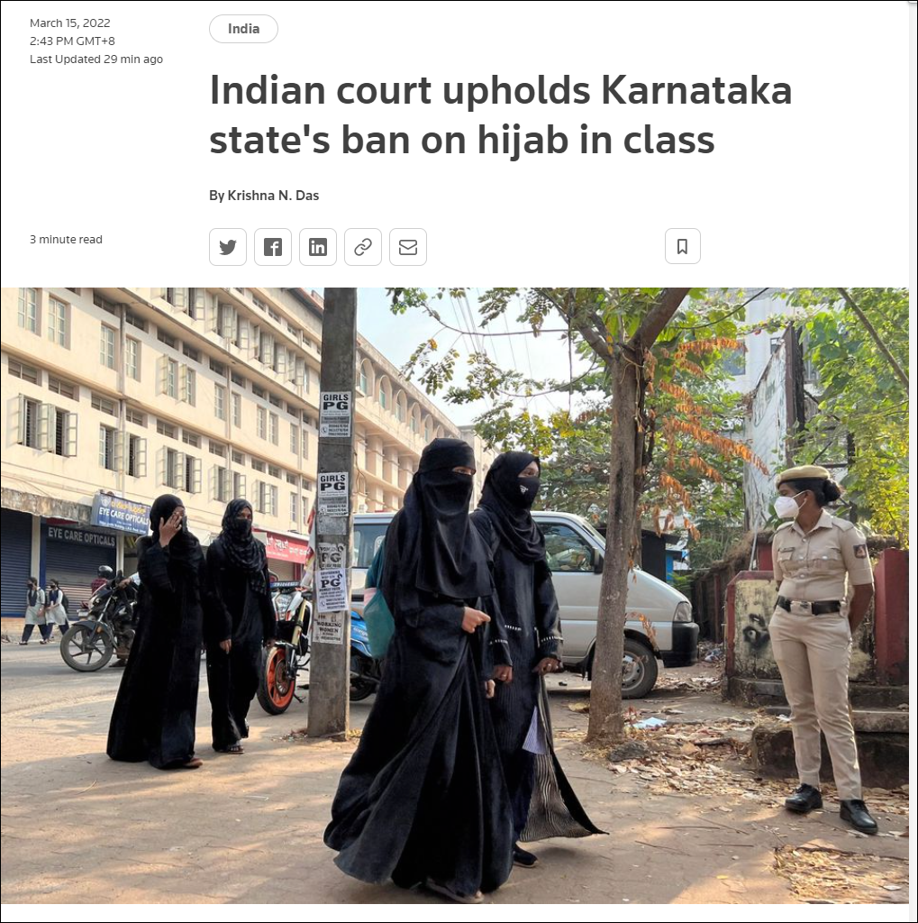印度法院维持穆斯林头巾禁令插图