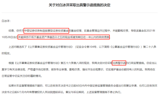 基金经理公开接罚单，近年罕见！未备足赎回款项被出具警示函，涉及产品成立不足半年规模缩水近半