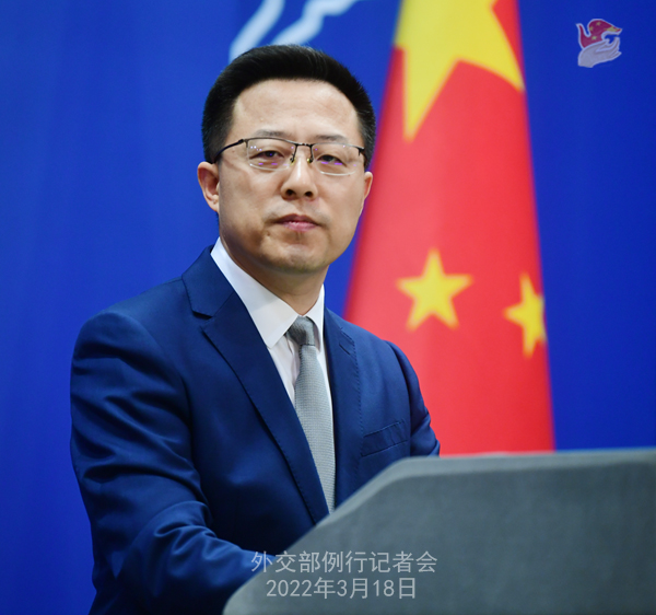 2022年3月18日外交部发言人赵立坚主持例行记者会