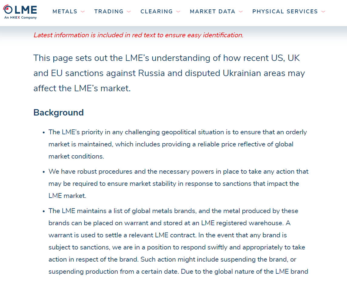 （来源：LME官网）