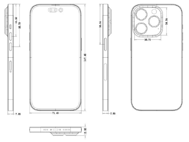 iPhone 14 Pro具体机身尺寸曝光