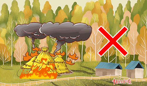 严禁烧田埂草、烧秸秆、烧荒等