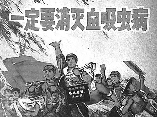 上海宝山人,新中国卫生事业的奠基人之一) 在农村考察血吸虫病防治