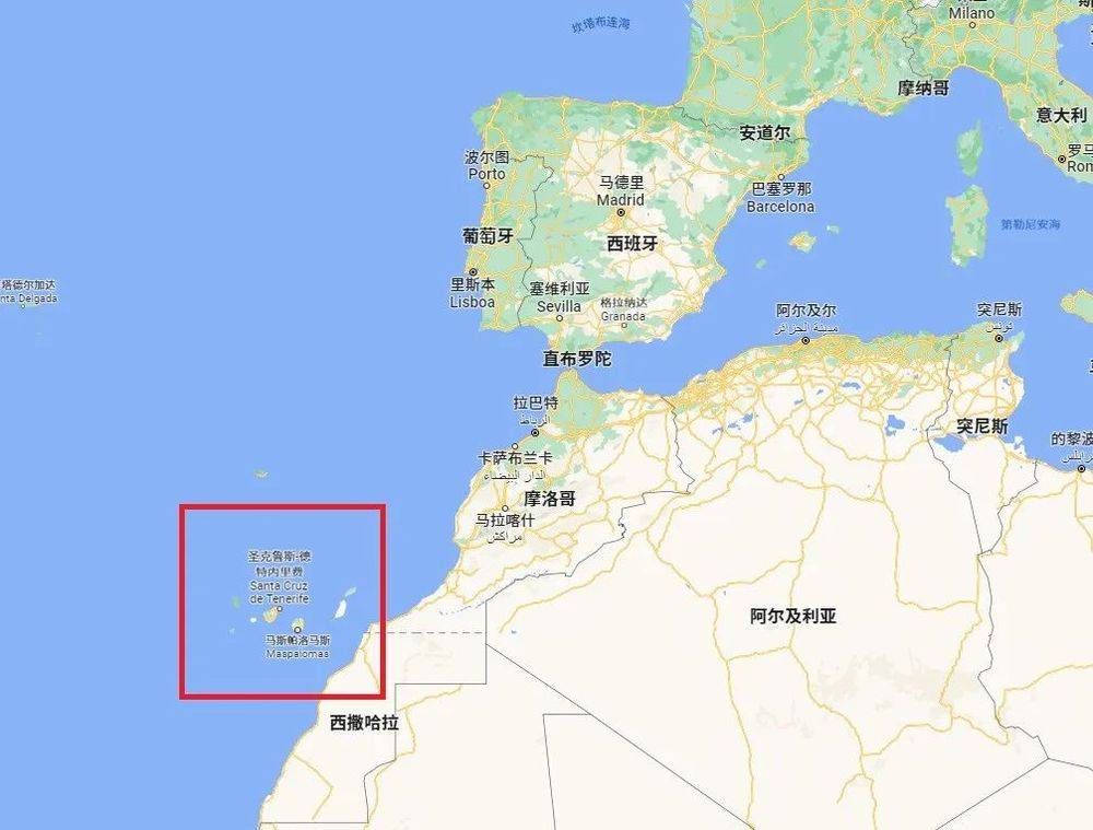 加那利羣島的位置
