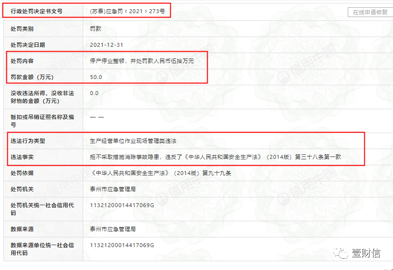 （截图来自信用中国）