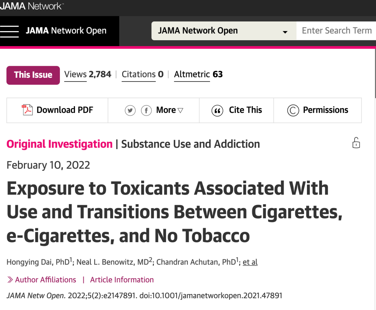 电子烟用户复吸卷烟多糟糕？最新研究：尿液中多项致癌物浓度显著增加