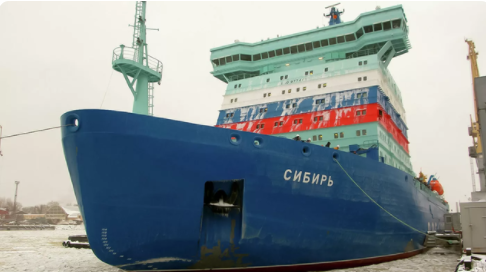 ▲俄罗斯“西伯利亚”号核动力破冰船
