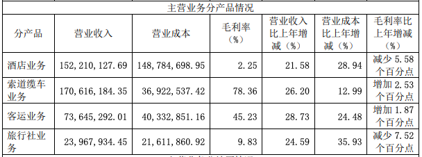 图/九华旅游2021年年报截图