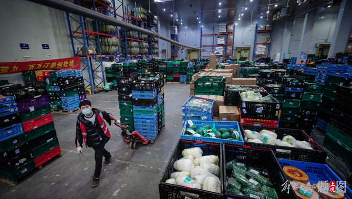 5万平方米的盒马上海大仓,优先保供封闭14天以上社区