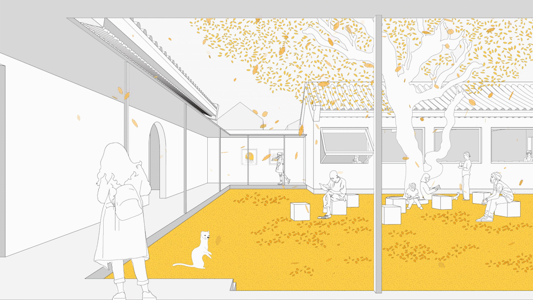 改造后的寺庙内景 © OPEN建筑事务所