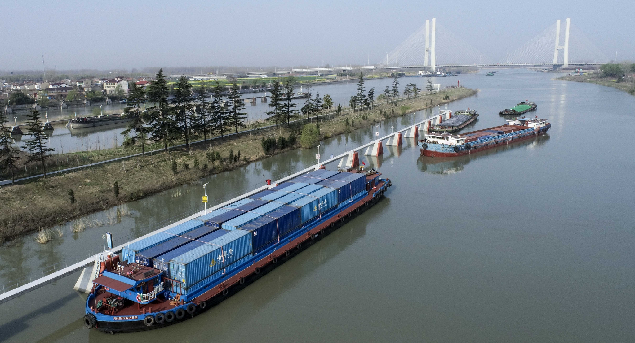 中国银行杯全国经济新闻摄影作品江苏淮安京杭大运河运输忙