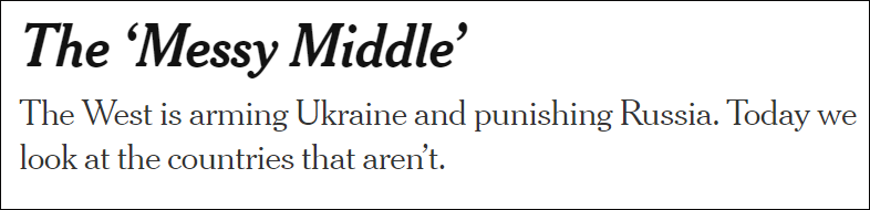 美媒:乌克兰问题上 世界大多数国家不跟西方站在一起